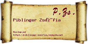 Piblinger Zsófia névjegykártya